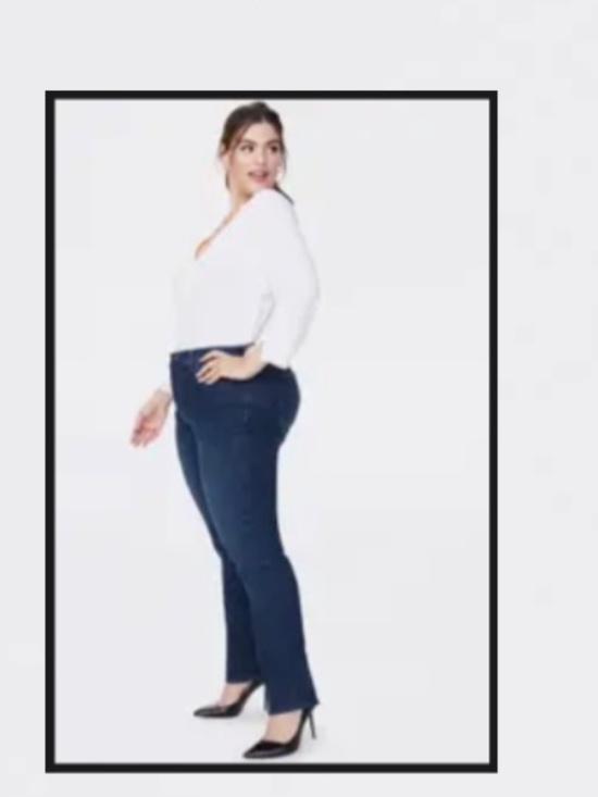 NWOT NYDJ Sherri Slim Straight Leg Jeans LiftxTuck Stretch Minimalist Blue16W - Picture 1 of 13